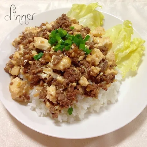 焼肉のタレで麻婆豆腐丼|あやさん