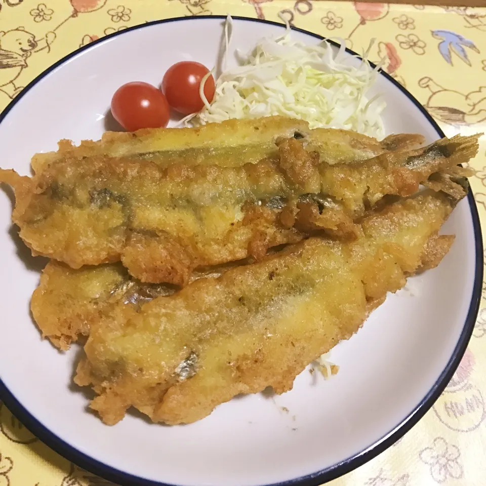 えんどうくんのまねっこ☆ししゃものカレー味フリッター♪|あやちゃんママさん