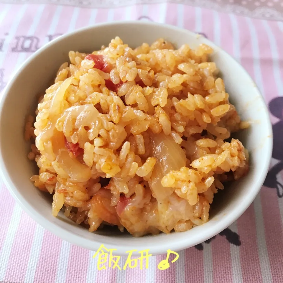 【飯研】残ったチキンバターカレーde炊き込みご飯♪|あやちゃんママさん