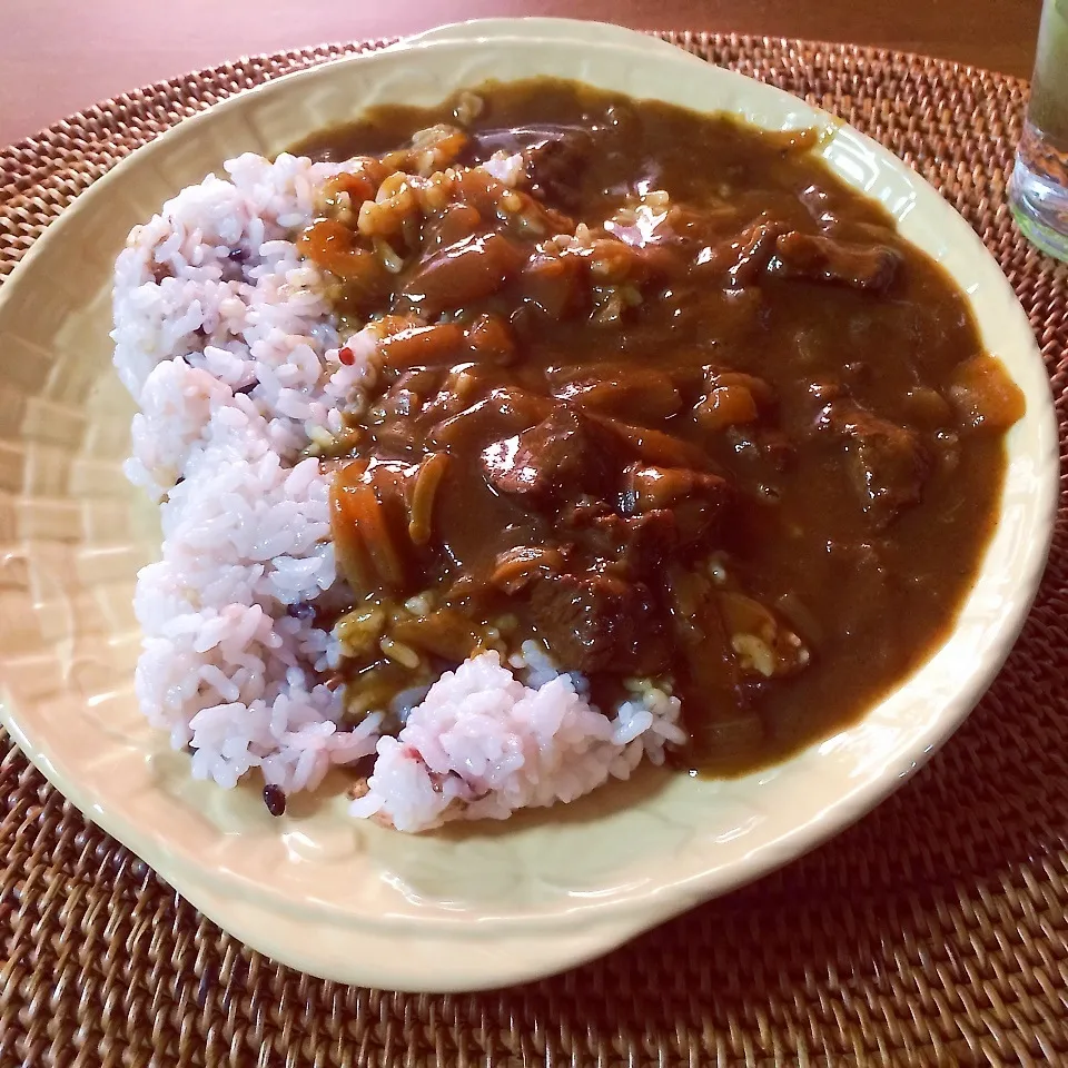 昨日のカレーで朝昼兼用ごはん|ameameさん