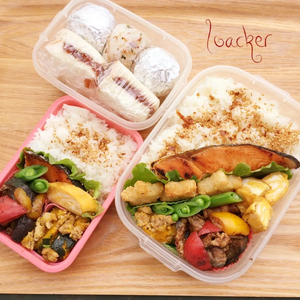 Snapdishの料理写真:2017.5.17 高1球児とJDのお弁当|Loackerさん