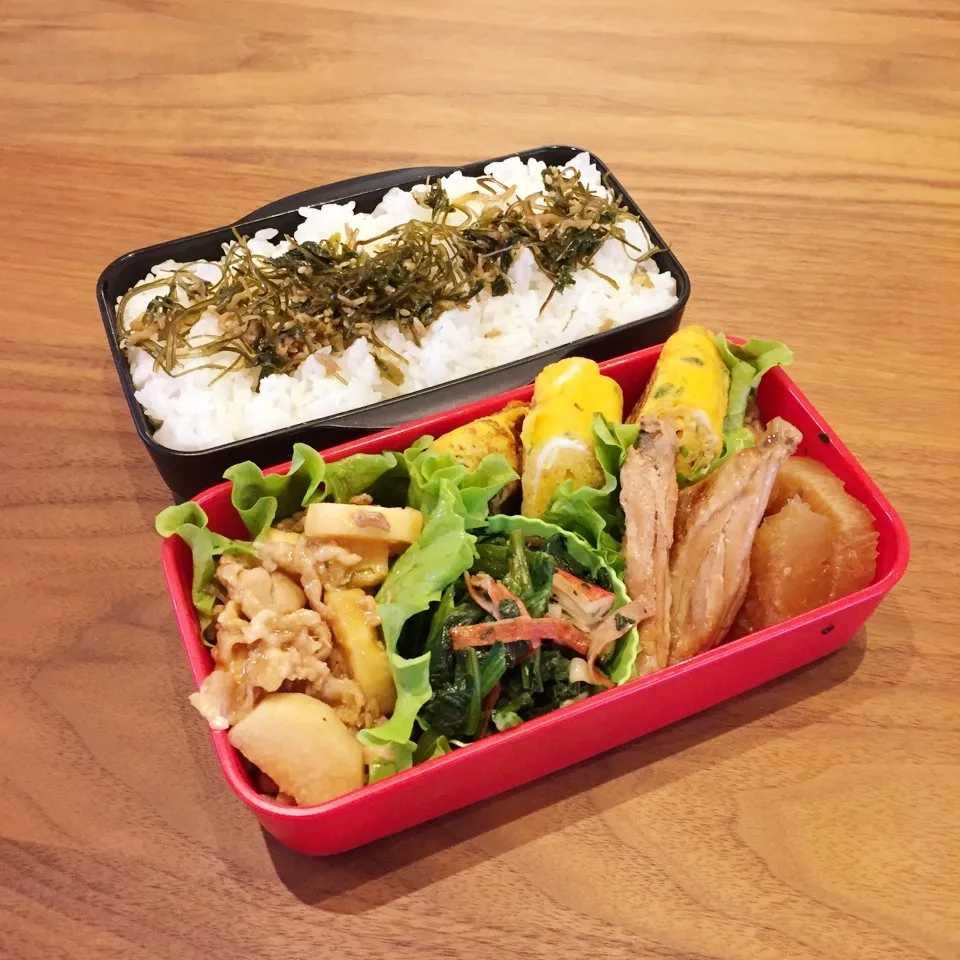 Snapdishの料理写真:2016.12.28 息子の冬季講習弁当…お昼と夜弁|Loackerさん