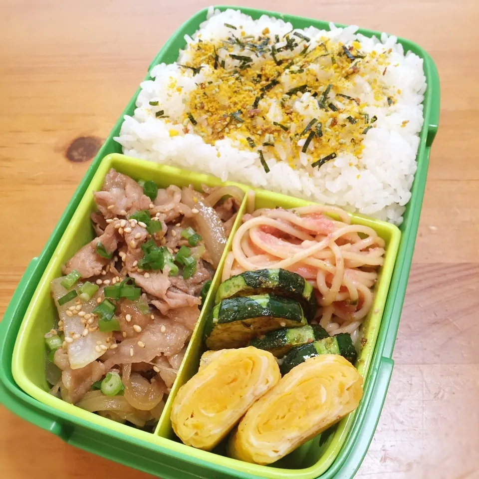 Snapdishの料理写真:2016. 6.9 息子弁当 〜豚肉と玉葱の甘酢醤油炒め|Loackerさん