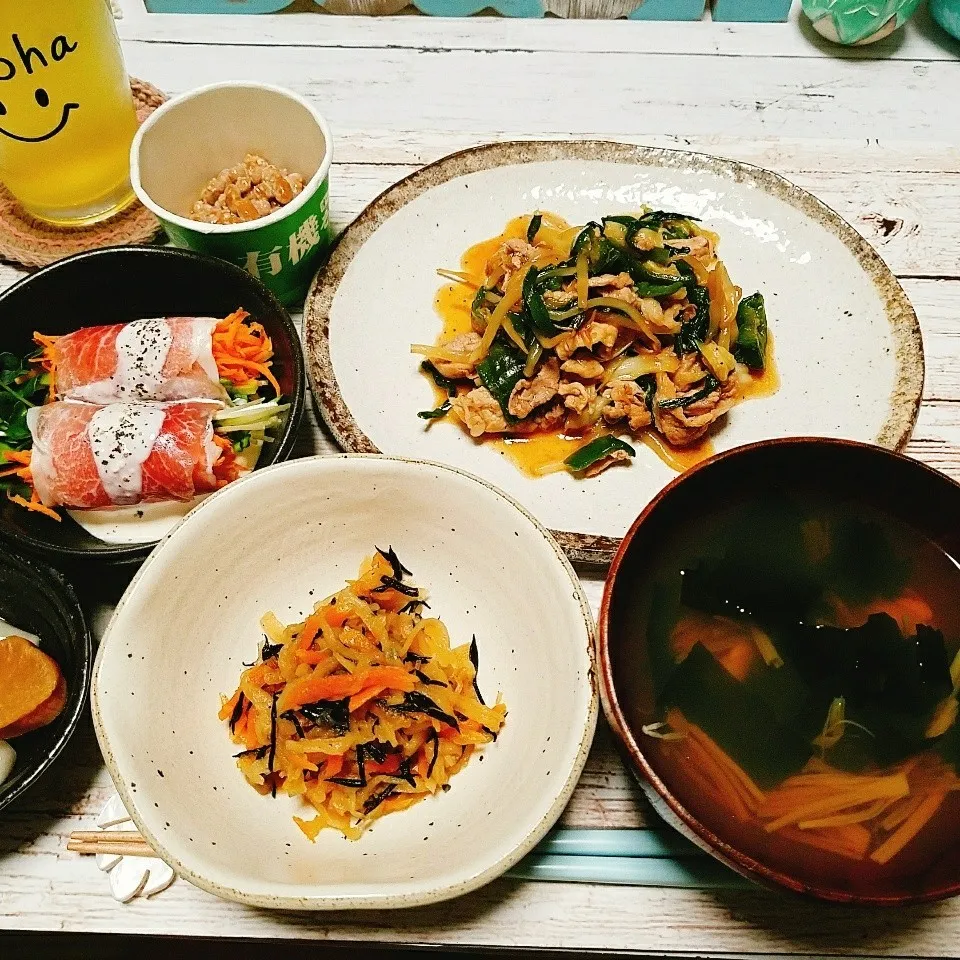 晩ご飯🍚🍴豚肉野菜炒め☺|Laniさん