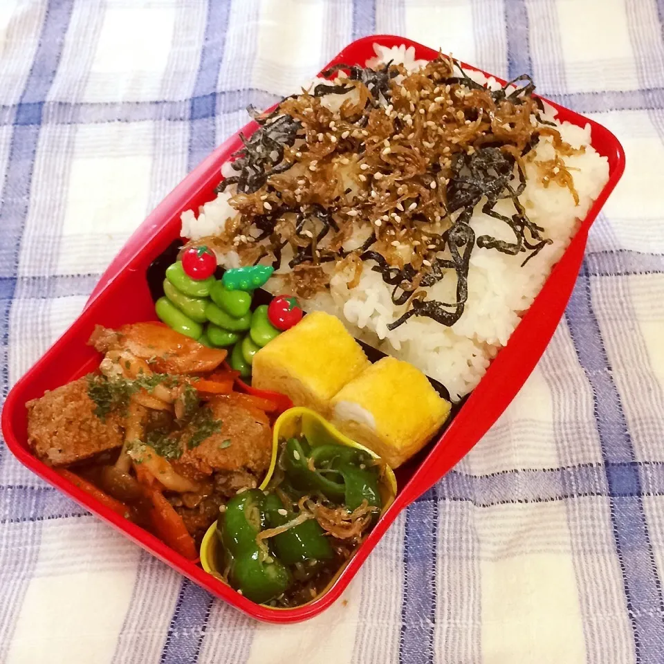 Snapdishの料理写真:2015.9.4  煮込みハンバーグ風弁当|Loackerさん