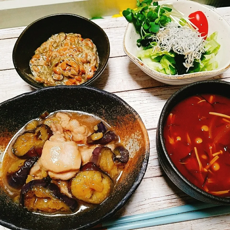 晩ご飯✨ナスと鶏肉のトロトロ煮🍚🍴|Laniさん