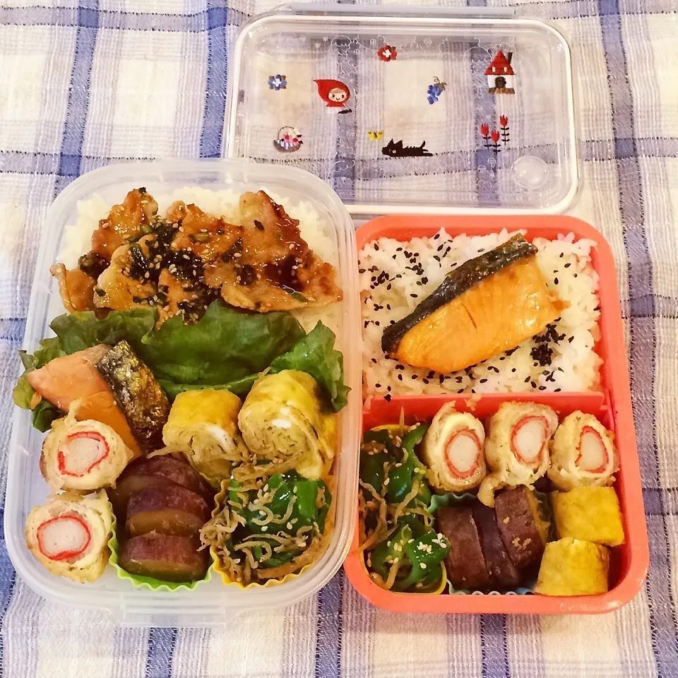 Snapdishの料理写真:2015.4.13 豚肉のカニカマチーズ巻きてんぷら弁当|Loackerさん