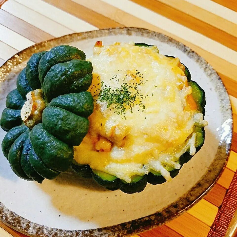 Snapdishの料理写真:晩ご飯✨かぼちゃグラタン🍚🍴|Laniさん