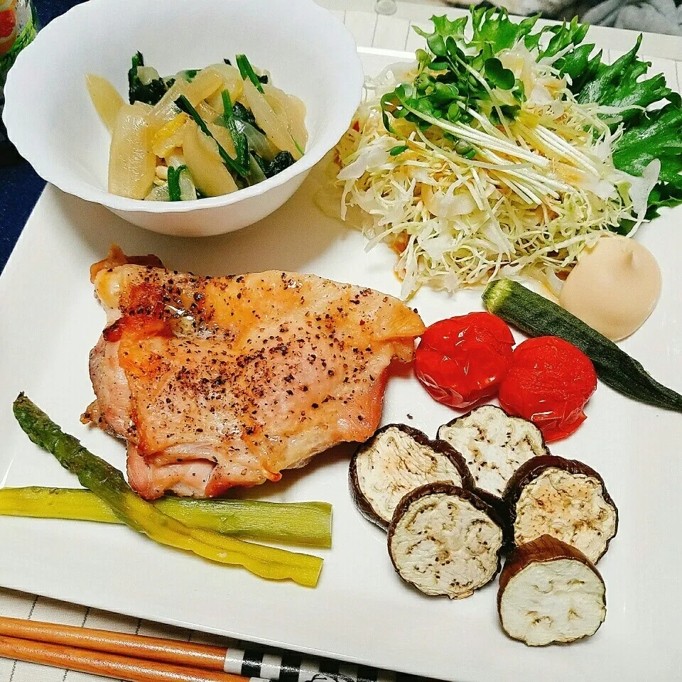 晩ご飯✨ガーリックチキングリル🍚🍴|Laniさん