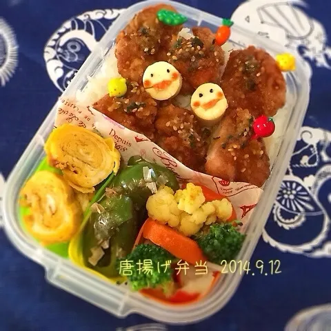 中学野球部男子のお弁当 唐揚げ☆ソースはリメイク♪|Loackerさん