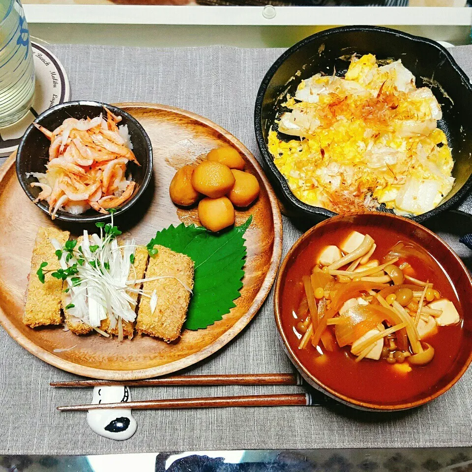 Snapdishの料理写真:晩ご飯󾭠マグロカツ🍚🍴|Laniさん