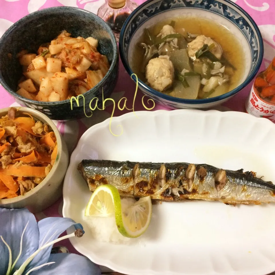 Snapdishの料理写真:ふっくら感激❗️akaneちゃんの秋刀魚美味しく焼けました〰|noeさん