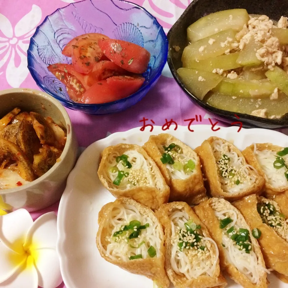 祝500ま〜ちゃん💗トマト蜂蜜ジンジャーで晩御飯🍅|noeさん