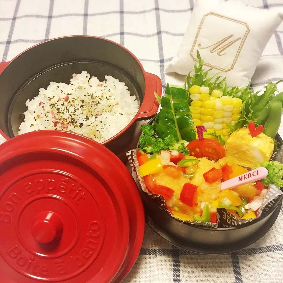 夏野菜たっぷりスイチリ味噌♥️Bento|まいるさん