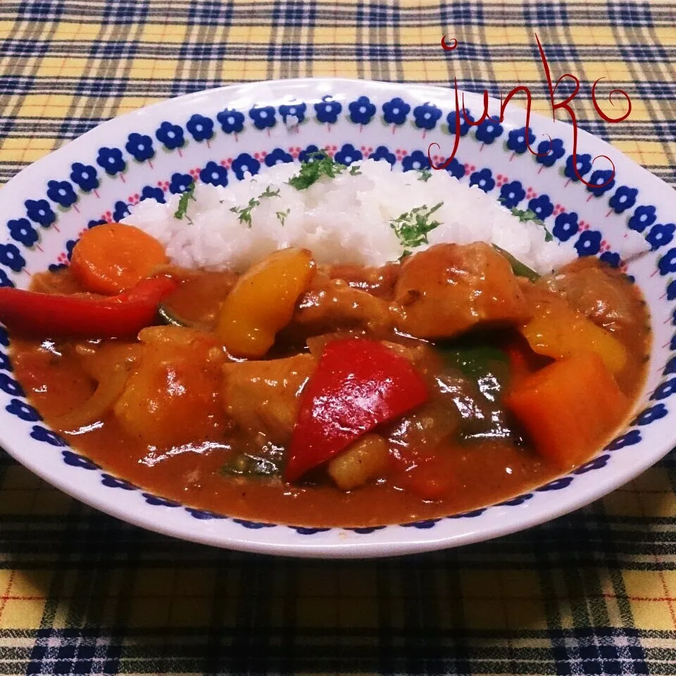 Snapdishの料理写真:チキンカレーライス♪あっさりフワッと！優しい味(*^^*)|♡純子♡さん