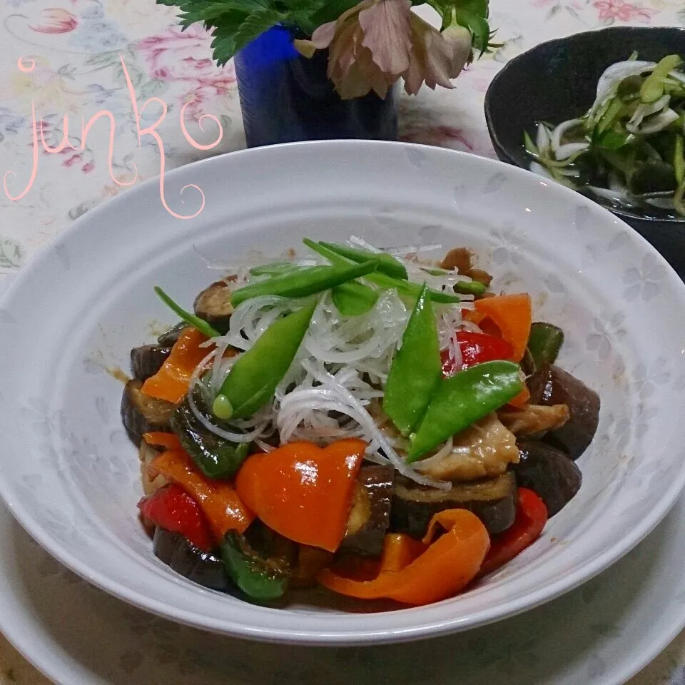 鶏むね肉の五目野菜炒め🍜味噌味だょ😉🎶|♡純子♡さん