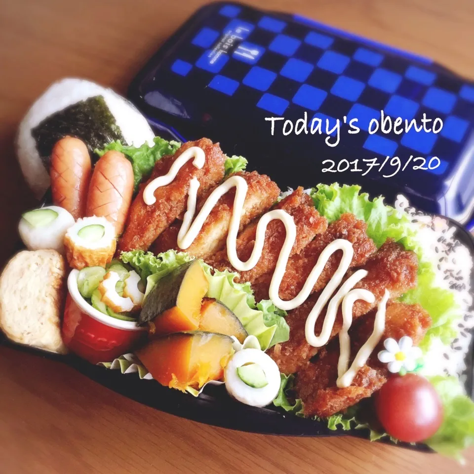 Snapdishの料理写真:高3男子弁当〜和風かおチキ乗っけどーん\(´ω` )/♪|yukimiya7262さん