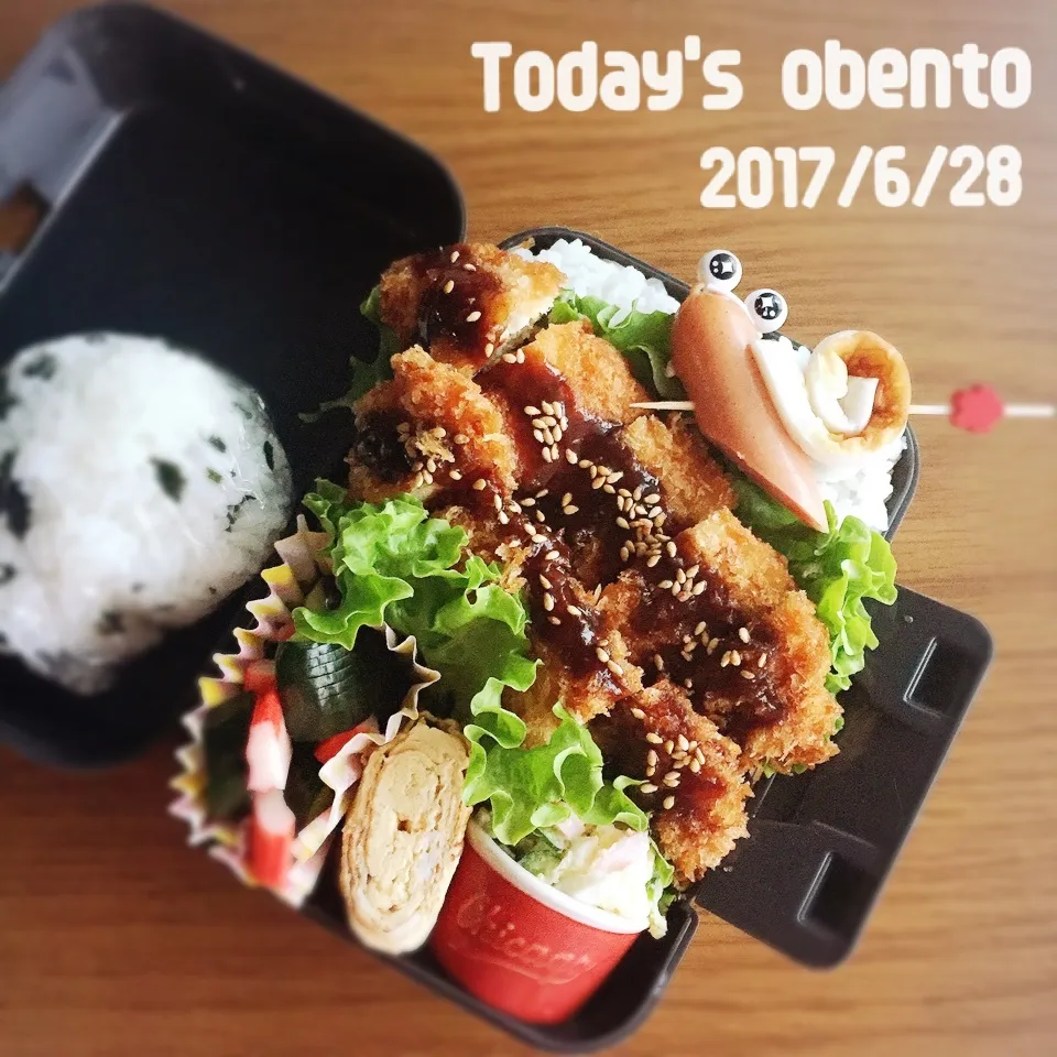 6/28高3男子弁当〜ササミカツどーんとカタツムリ弁当♪|yukimiya7262さん