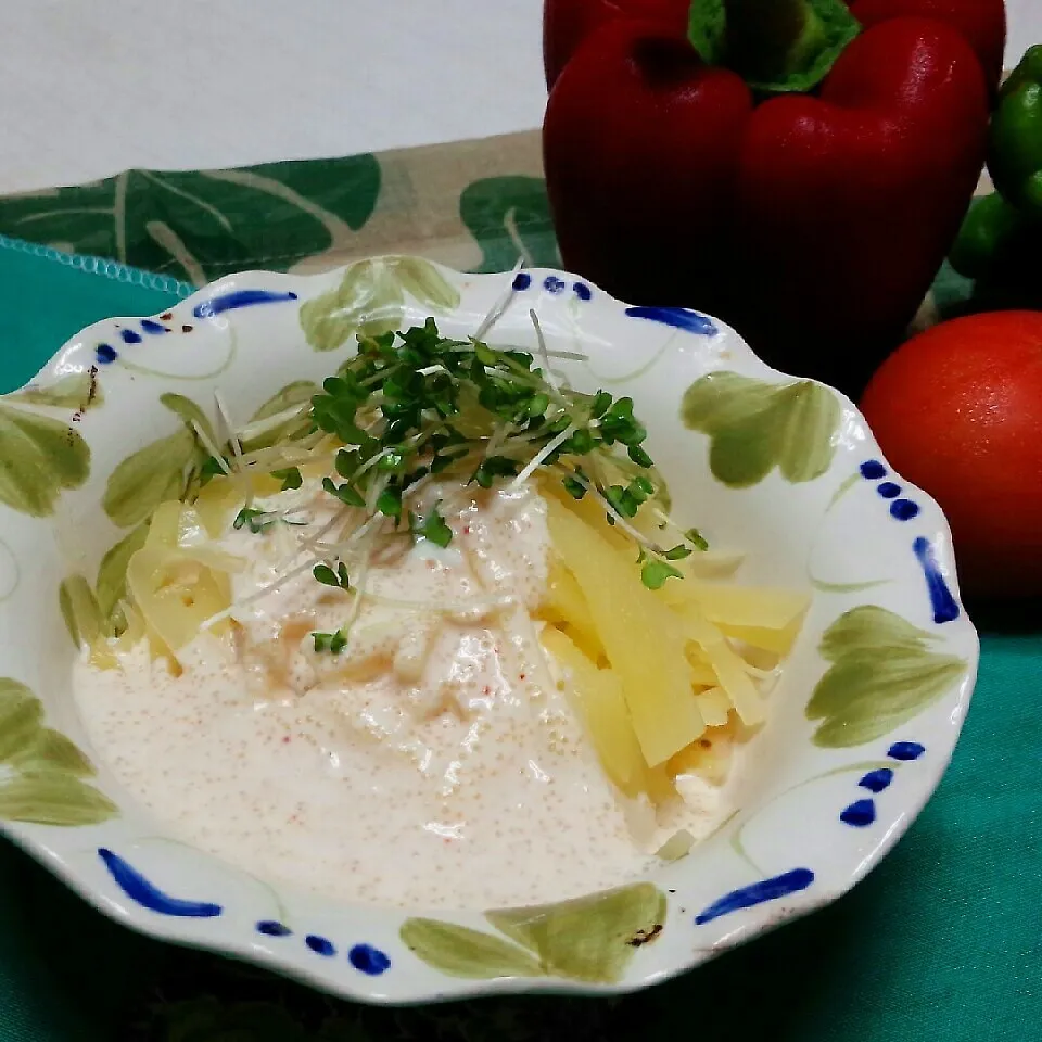 ｼｬｷｼｬｷじゃが芋で明太子ﾏﾖｿｰｽ③焼き海苔忘れた^^;|♡純子♡さん