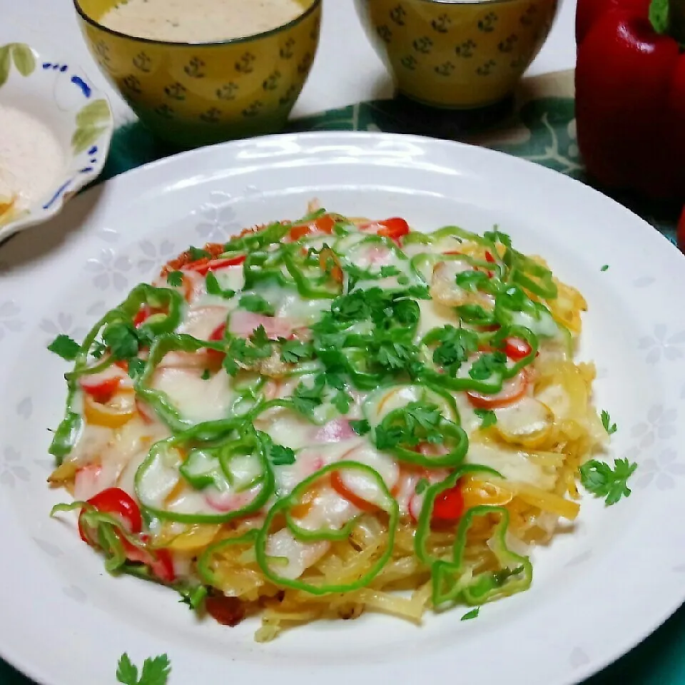 ﾋﾟｻﾞ風ﾊｯｼｭﾄﾞﾎﾟﾃﾄ🍟手作りのﾋﾟｻﾞｿｰｽ😉|♡純子♡さん