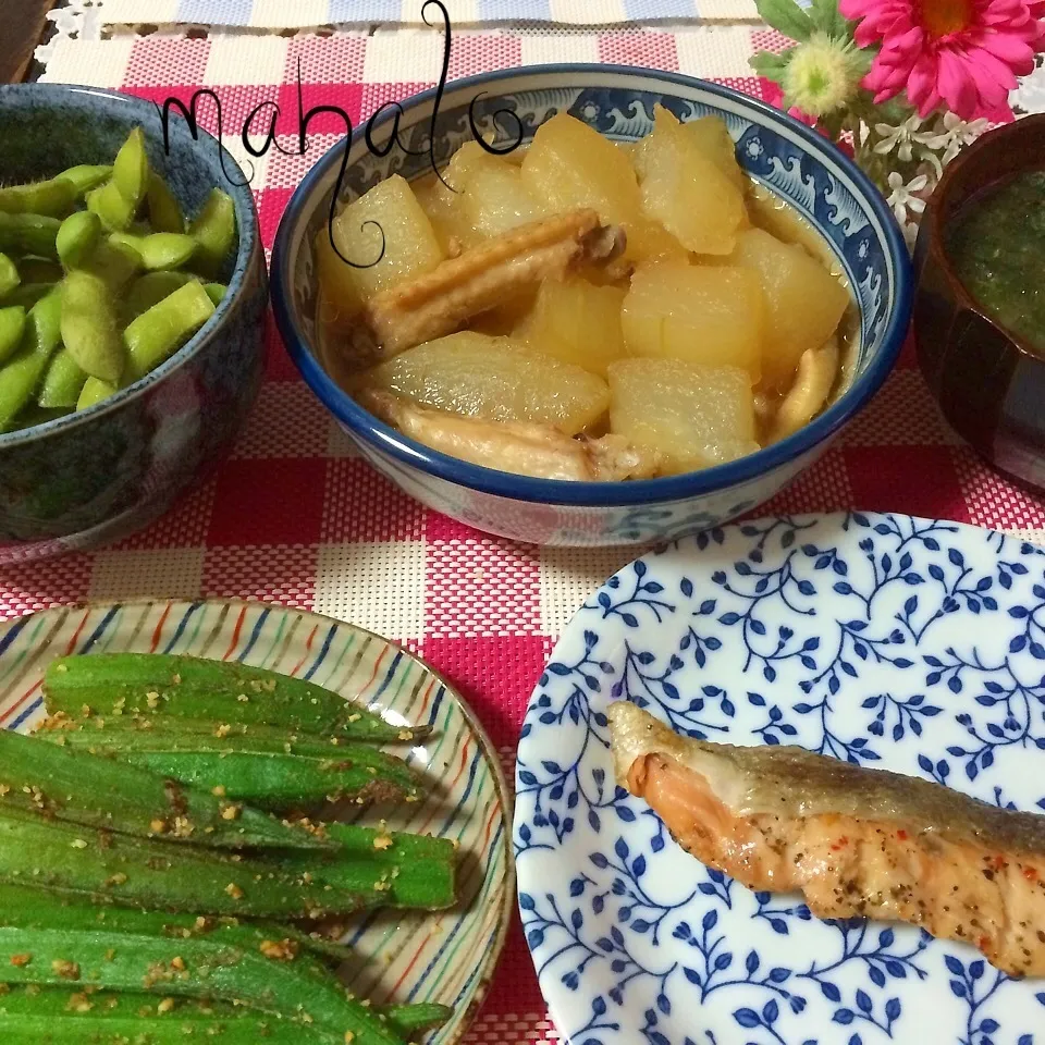 キラキラさんの冬瓜のたいたんとオクラカレー炒め♡|noeさん