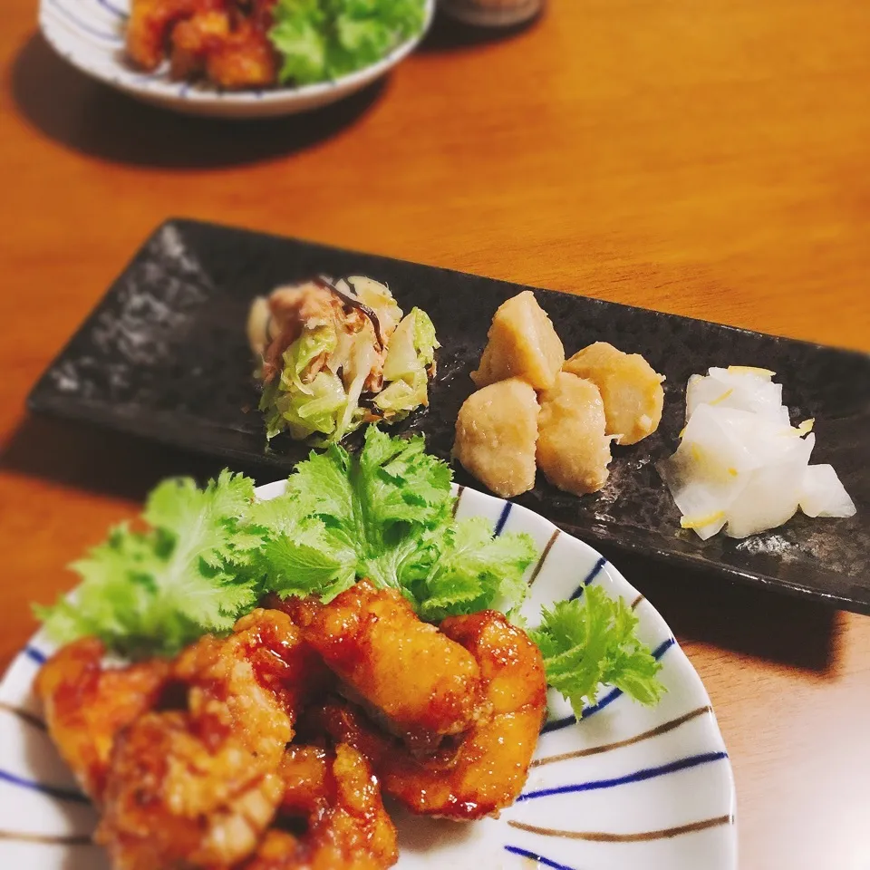 かおちゃんの赤魚竜田揚げとゆず大根で♡昨日の晩ご飯♪|yukimiya7262さん