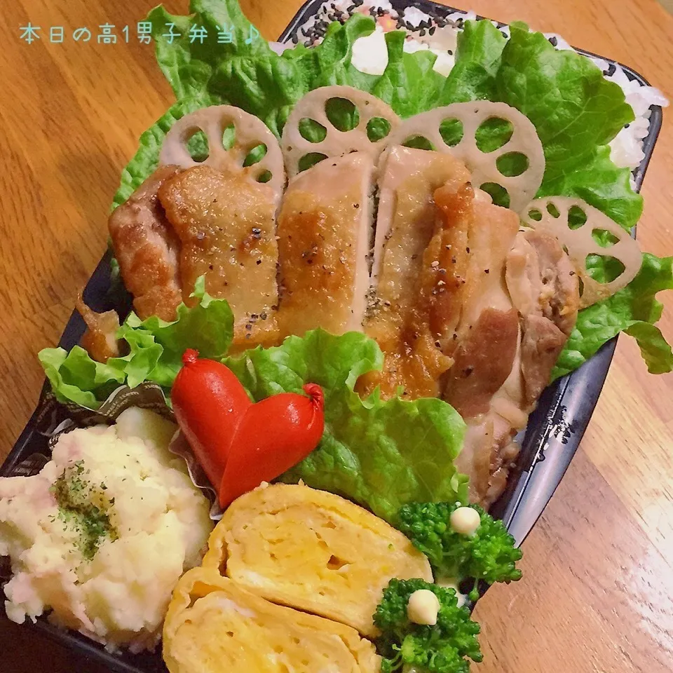 高1男子弁当〜今日も簡単乗っけ弁(*´罒`*)|yukimiya7262さん