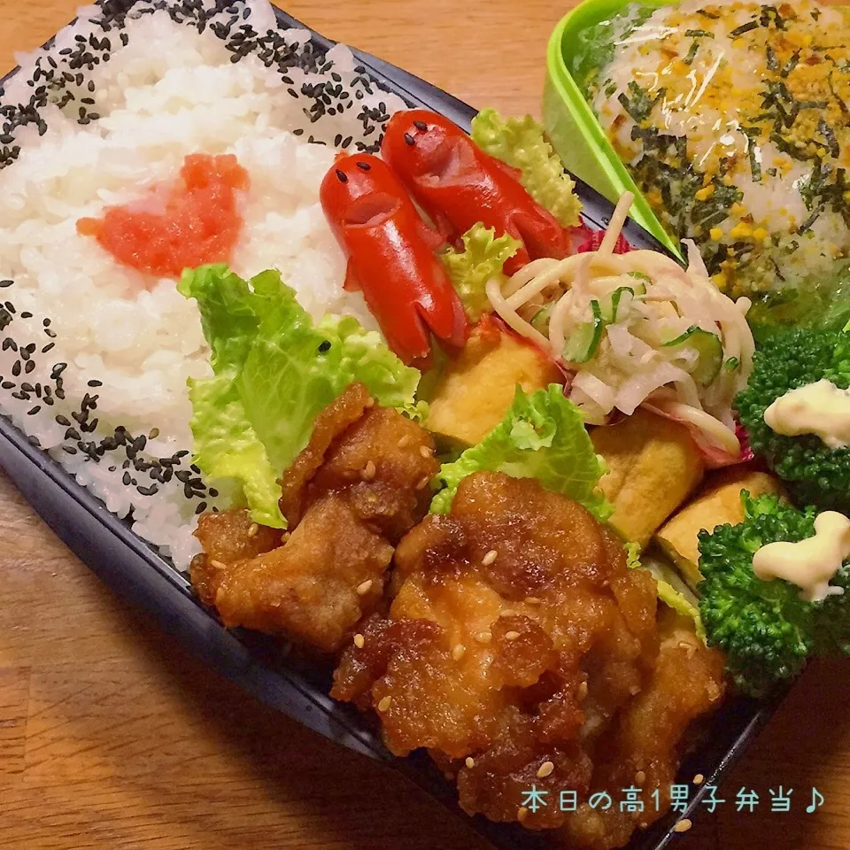 Snapdishの料理写真:高1男子弁当〜からびさんまねっこで( *´艸`)|yukimiya7262さん