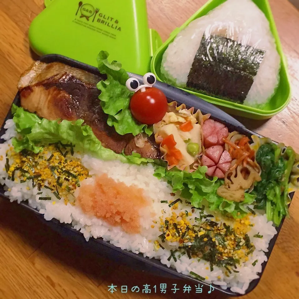 Snapdishの料理写真:高1男子弁当〜ちょっとシブメのお弁当(♡´艸`)|yukimiya7262さん