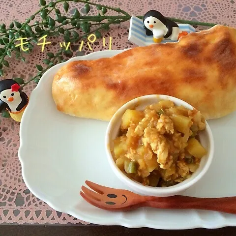 手作りナンとキ–マカレーだょ♡|noeさん