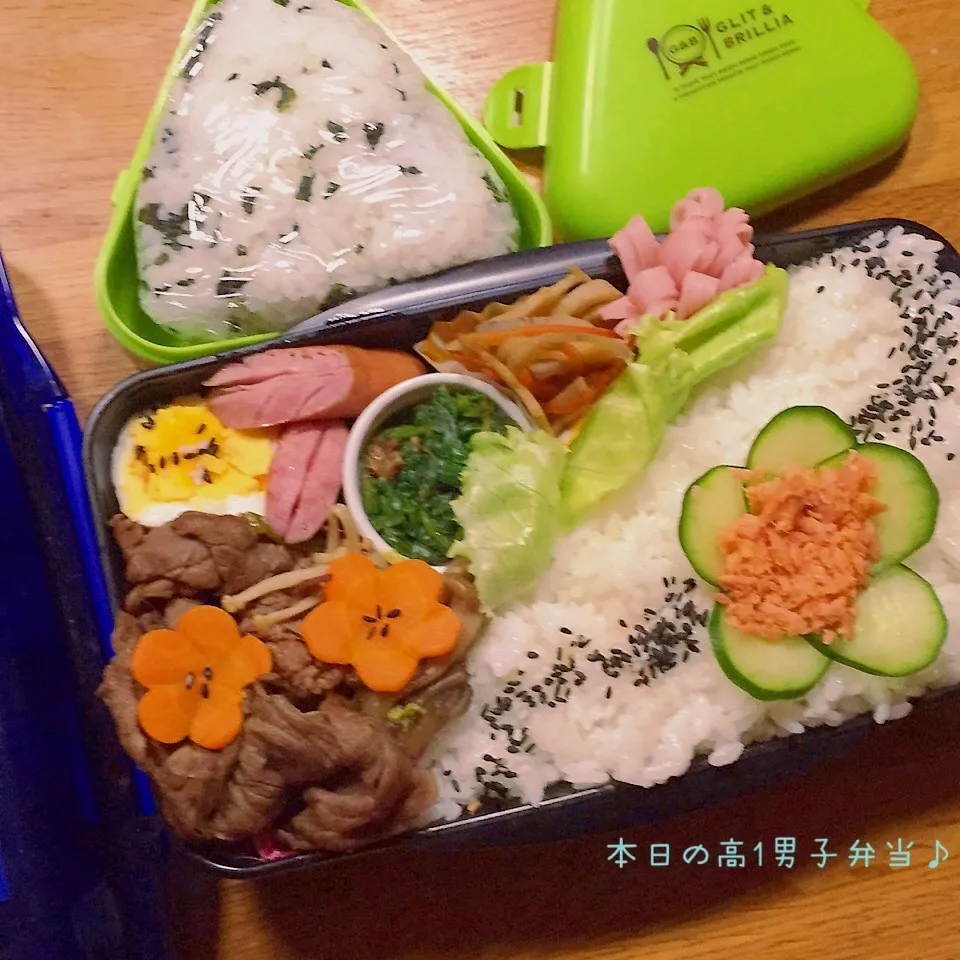 Snapdishの料理写真:高1男子☆すき焼き弁当(´∀｀)|yukimiya7262さん