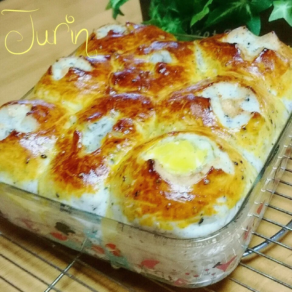 【ちぎりパン部】いっこさんの湯種胡麻ちぎりパン4種で♥|Jurinさん