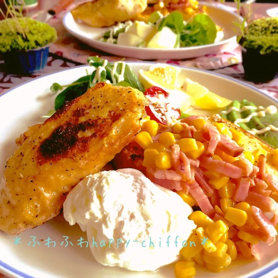 ブランチに♡我が家のcafé風お食事フレンチトースト。|＊チッチ＊さん