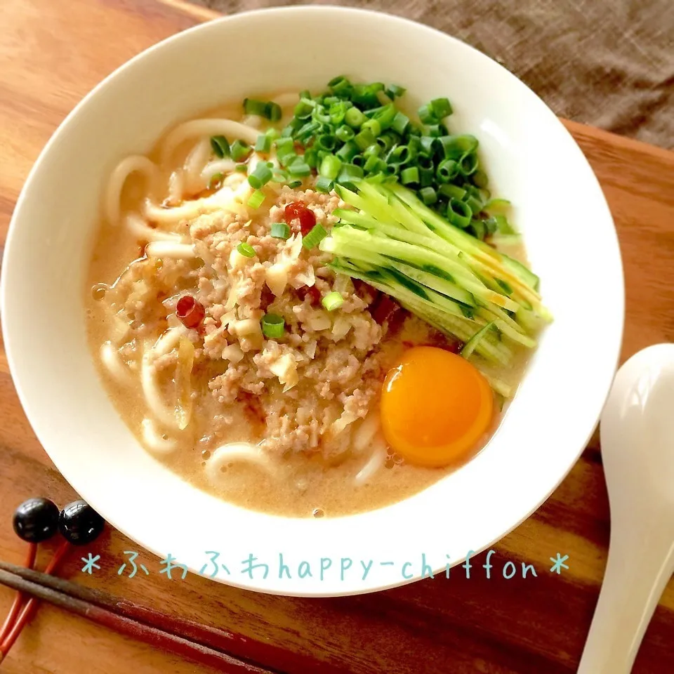 Snapdishの料理写真:バンバンジーのタレで作る簡単担々麺♪|＊チッチ＊さん