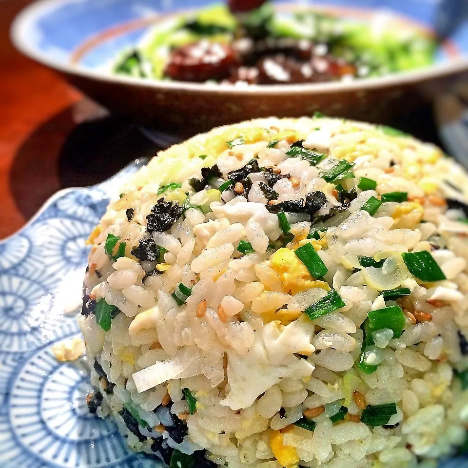 Liz家の定番♪海苔ニラ炒飯|可爱多さん