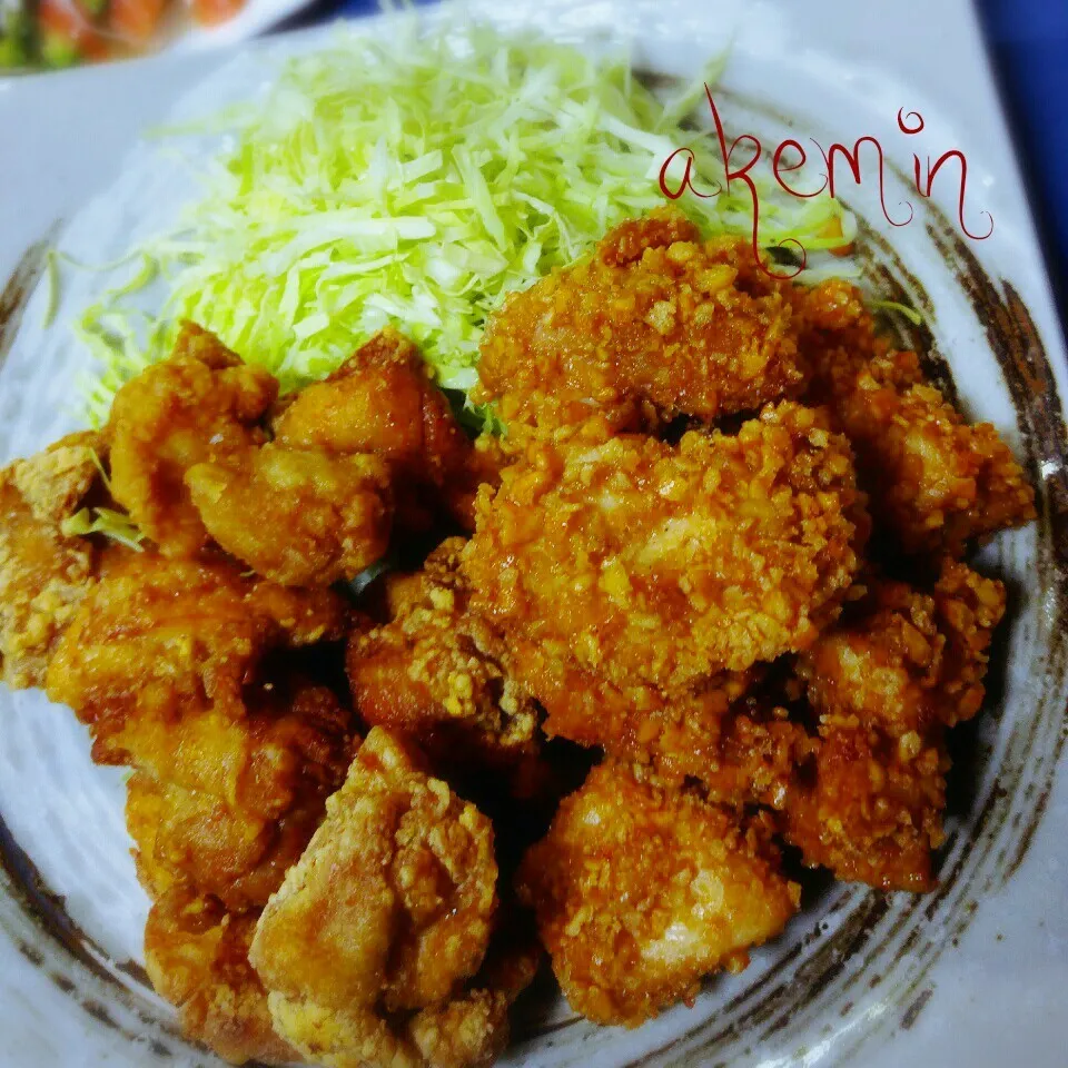 セブン小丸せんべい～わさび味de煎餅唐揚げ🐔|akeminさん