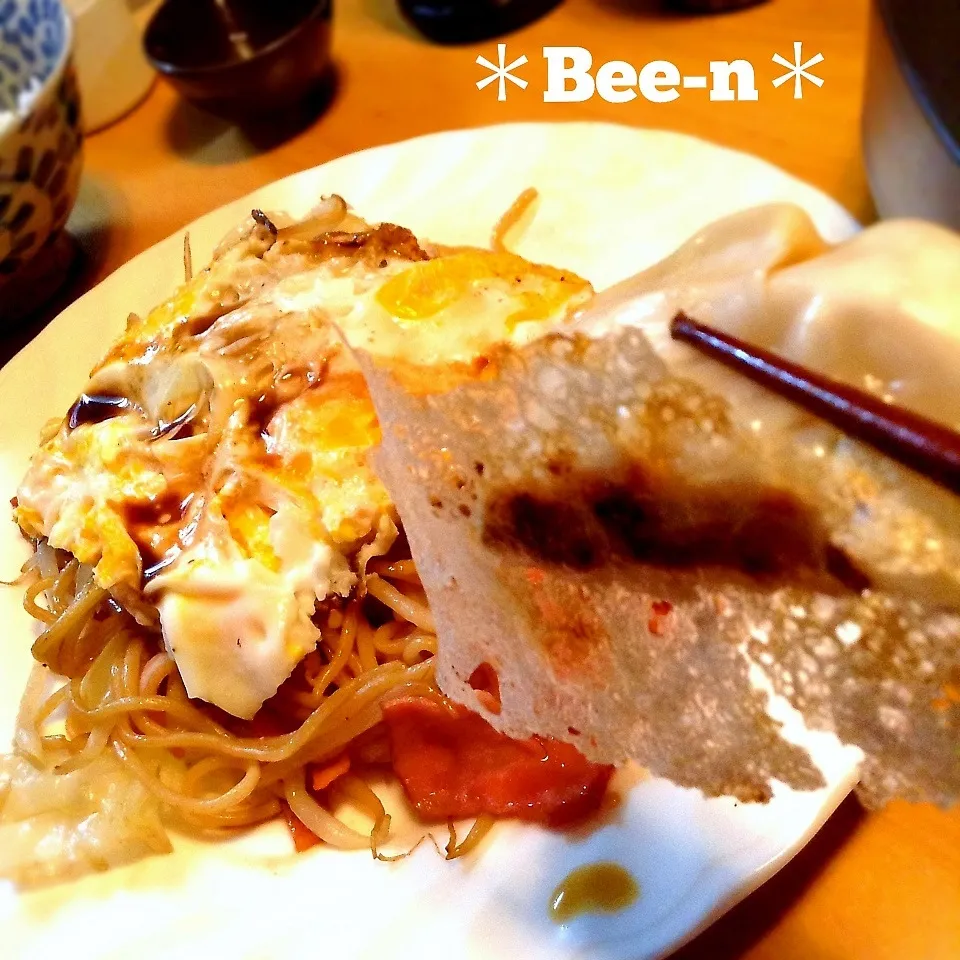 Snapdishの料理写真:＊オムそばTo羽ギョウザ＊|✼Bǝё-n✼さん