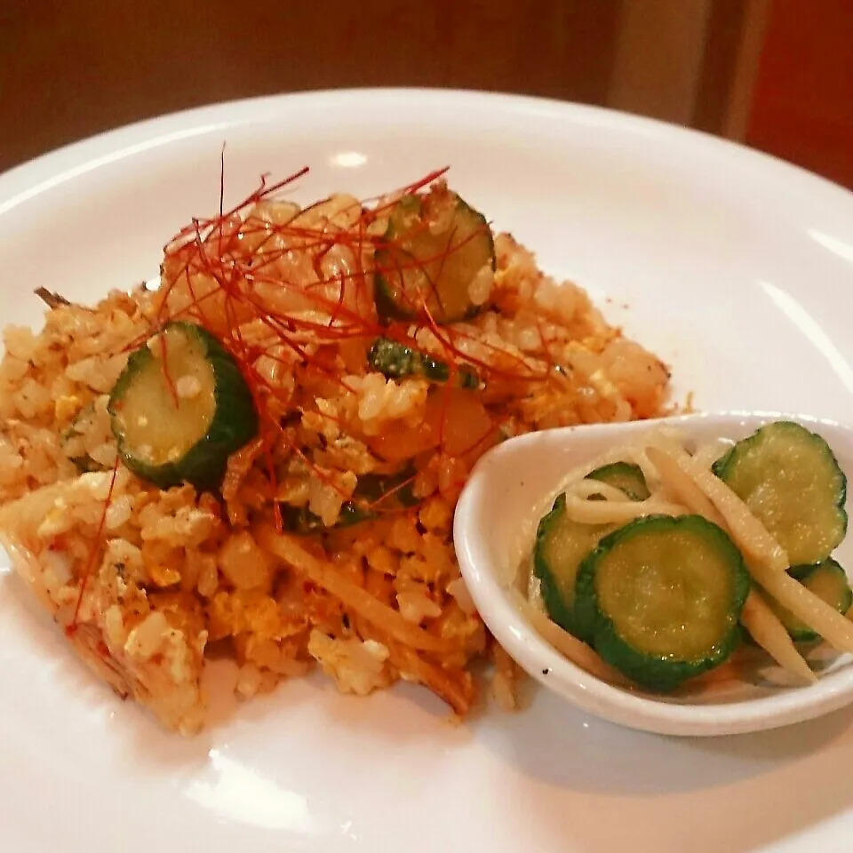 干し胡瓜とキムチの炒飯|mi_neneco♪さん