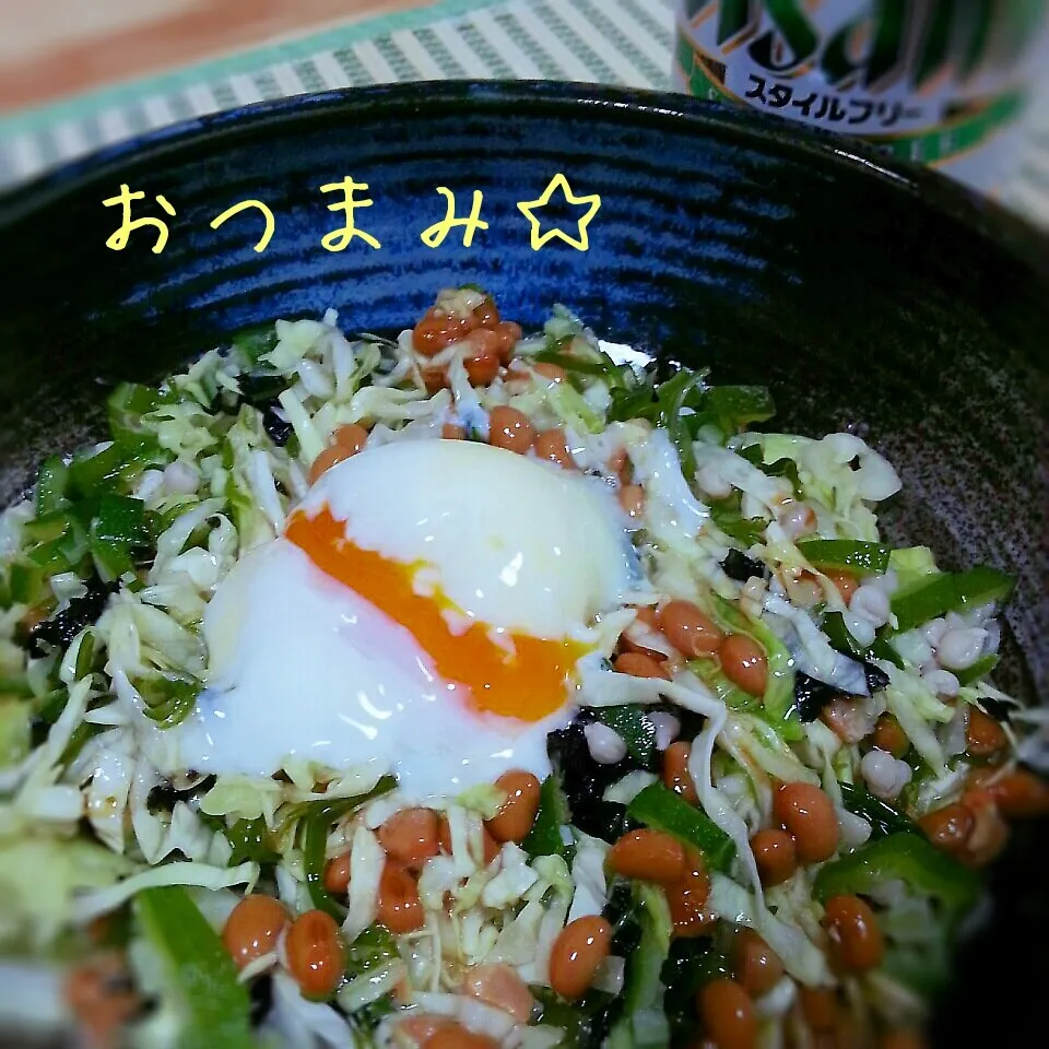 キャベツと納豆めんつゆ和え☆|akeminさん