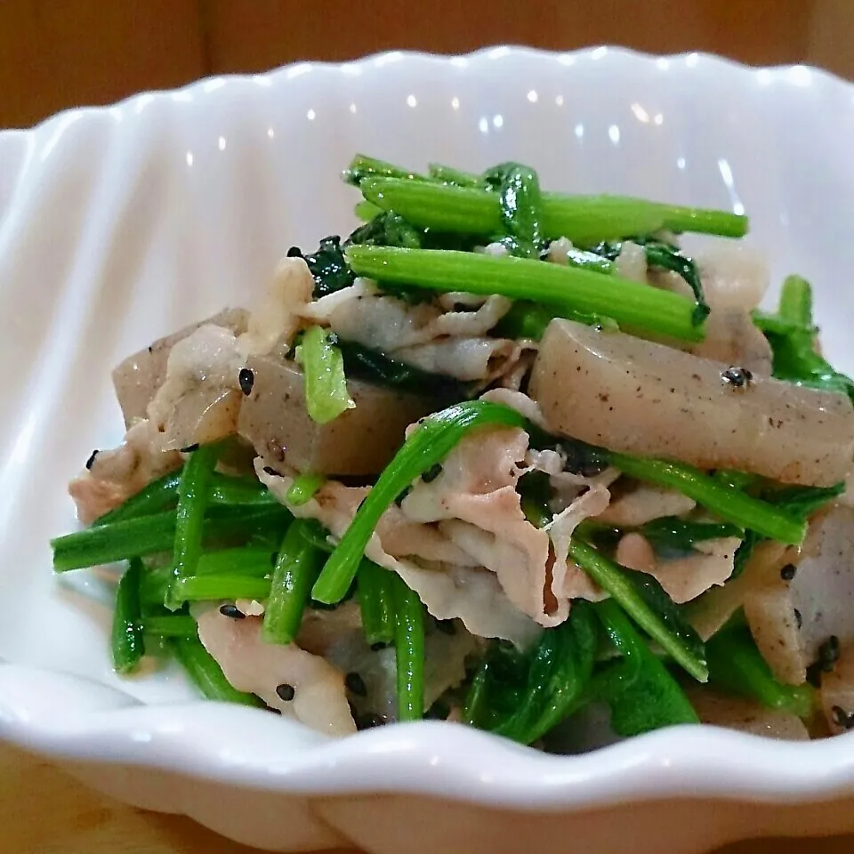 豚蒟ほうれん草の山葵ポン|mi_neneco♪さん