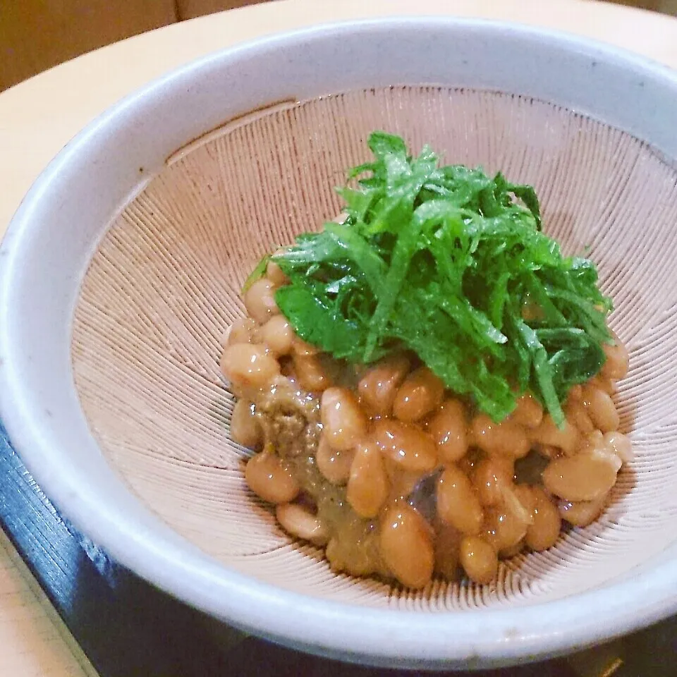 大葉のせ蟹味噌納豆|mi_neneco♪さん