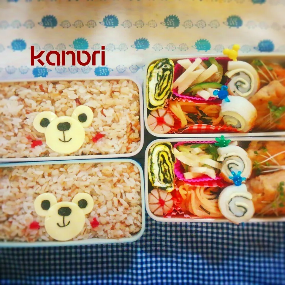 Snapdishの料理写真:3連日目のお弁当〰ダッフィ風(笑)？！|かのりさん