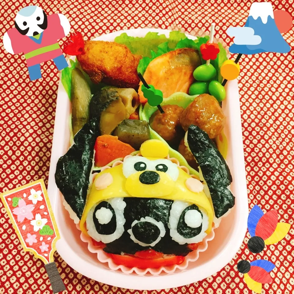 Snapdishの料理写真:スティッチ プルートの帽子かぶったよ🐾キャラ弁|向日葵♡桜さん