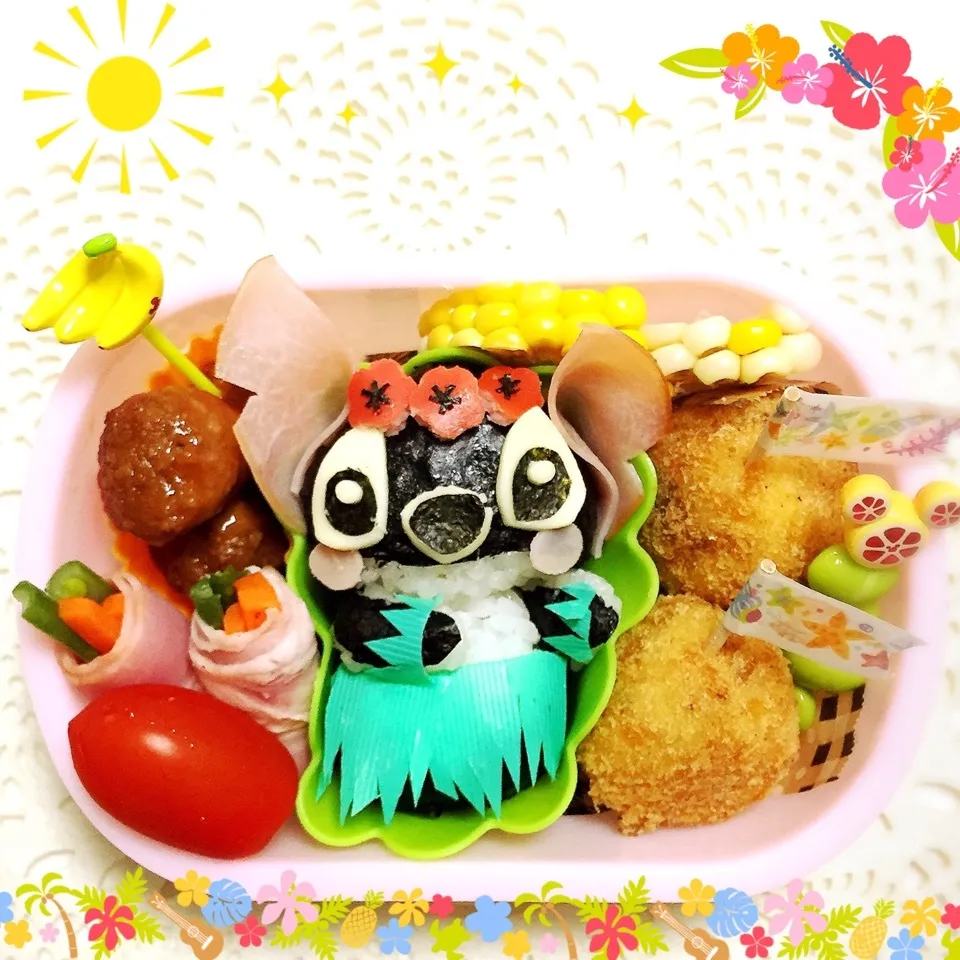 スティッチ フラダンス キャラ弁🌴|向日葵♡桜さん