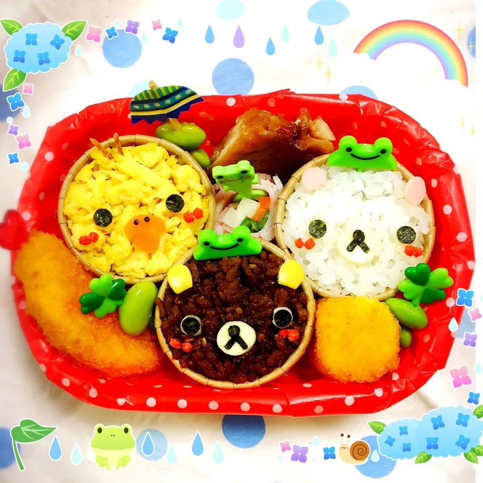 Snapdishの料理写真:リラックマ♡キイロイトリ♡コリラックマ キャラ弁|向日葵♡桜さん