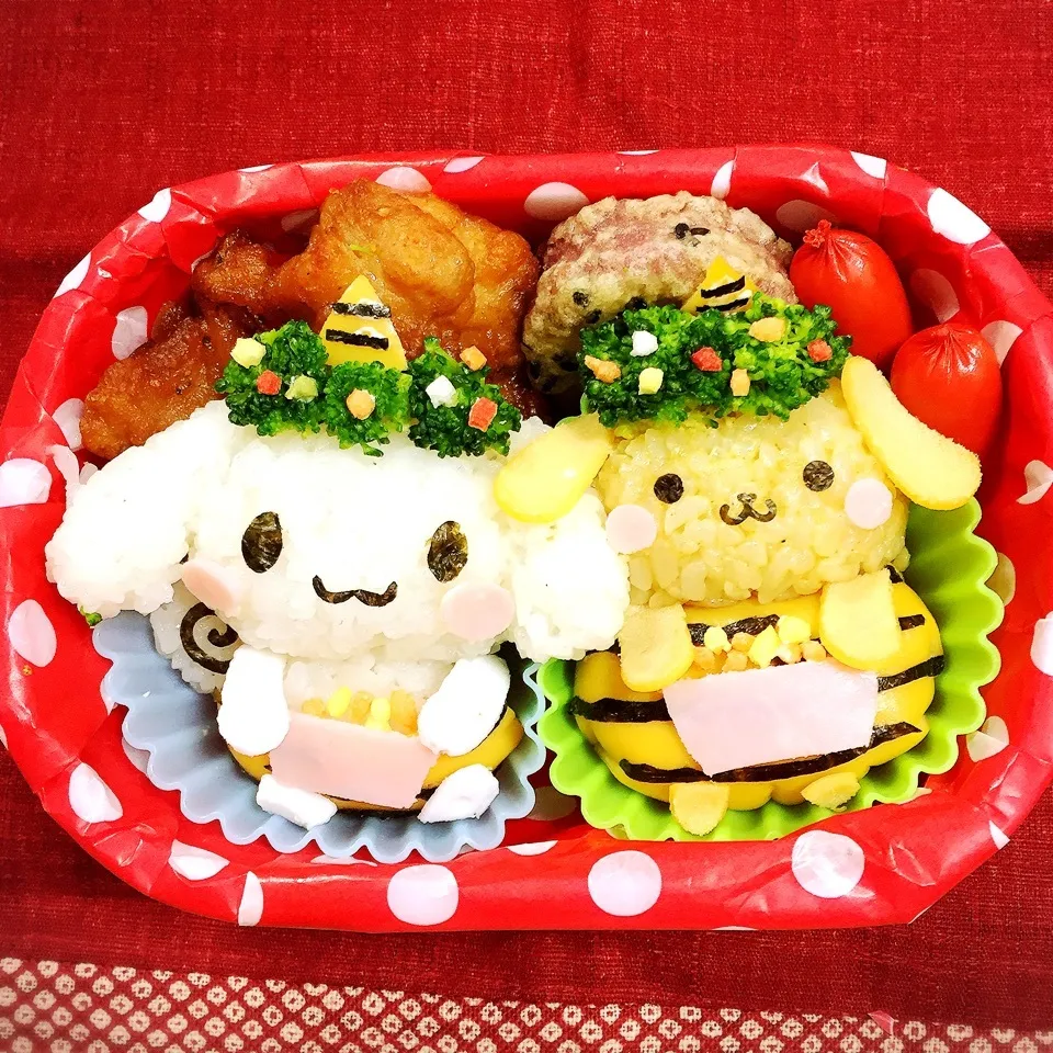 シナモロールとポムポムプリン 節分キャラ弁|向日葵♡桜さん