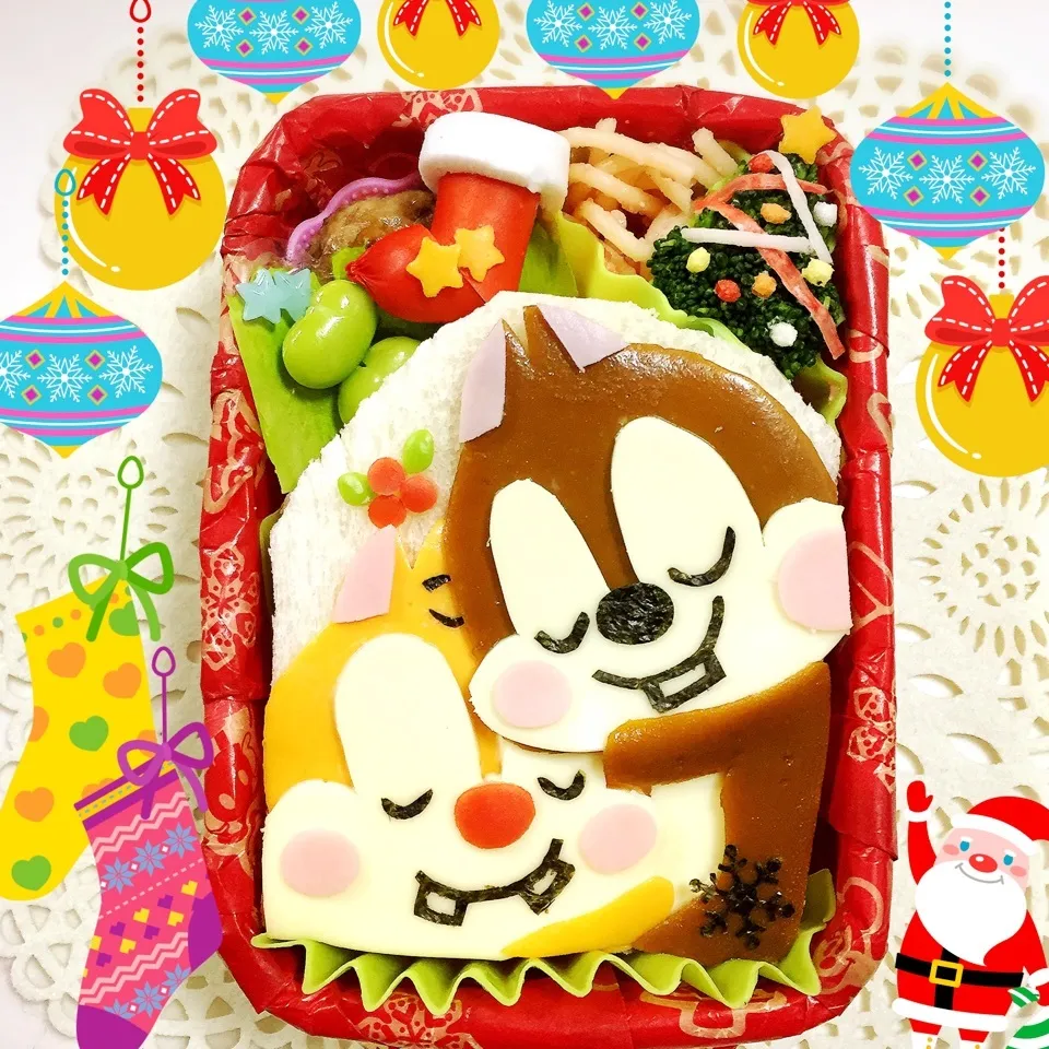 チップとデール クリスマスキャラ弁|向日葵♡桜さん