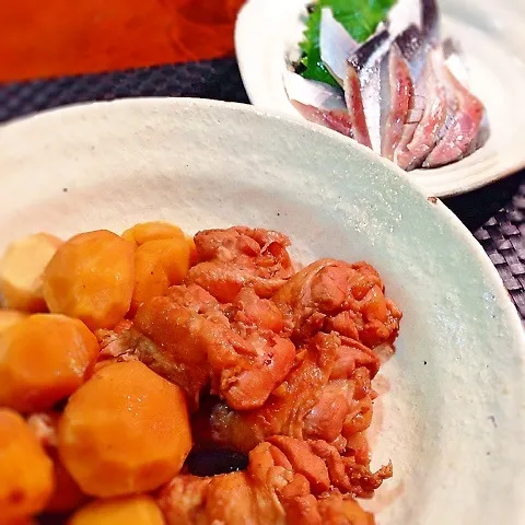 秋のおつまみ ＊鶏肉と栗の煮物＆秋刀魚の軽い酢〆|可爱多さん