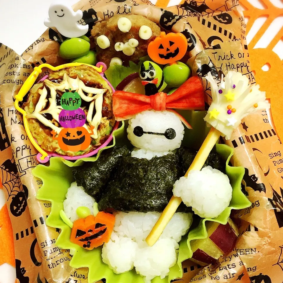 ベイマックスがキキに⁈。。ハロウィンキャラ弁当|向日葵♡桜さん