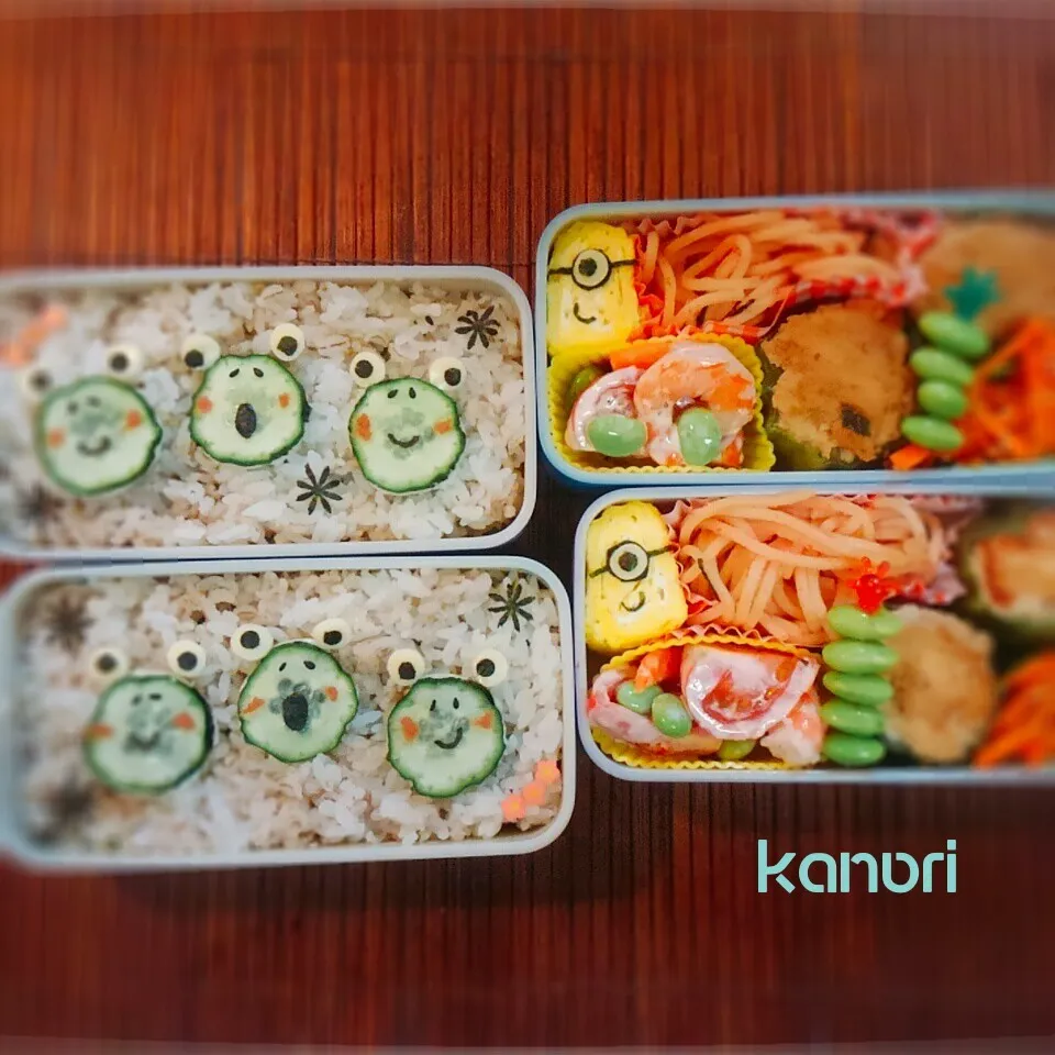 姉妹のバレーボール練習弁当～カエル🐸の合唱♪|かのりさん